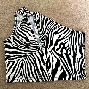 Shein zebra black crop top